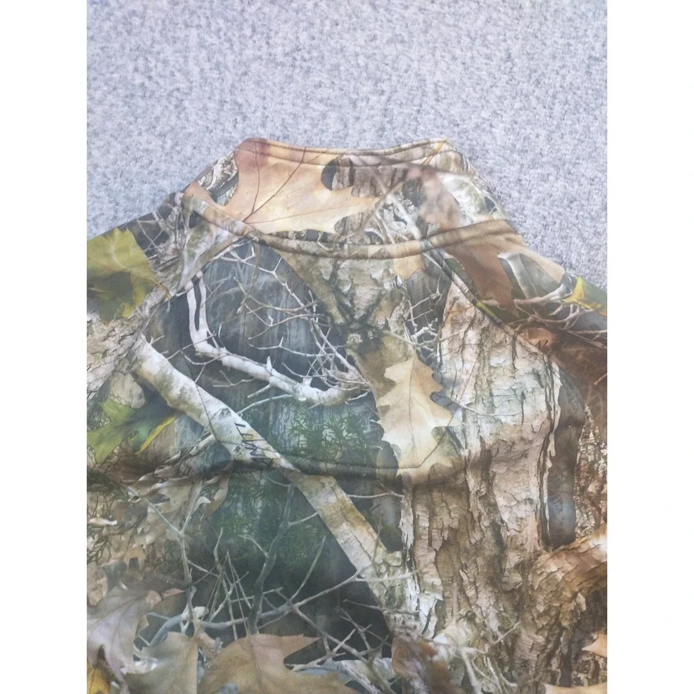 RedHead Mens True Timber Camo Quarter Zip Fleece Pullover Jacket Medium Brown